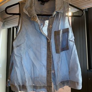 Forever 21 cropped tank top button down